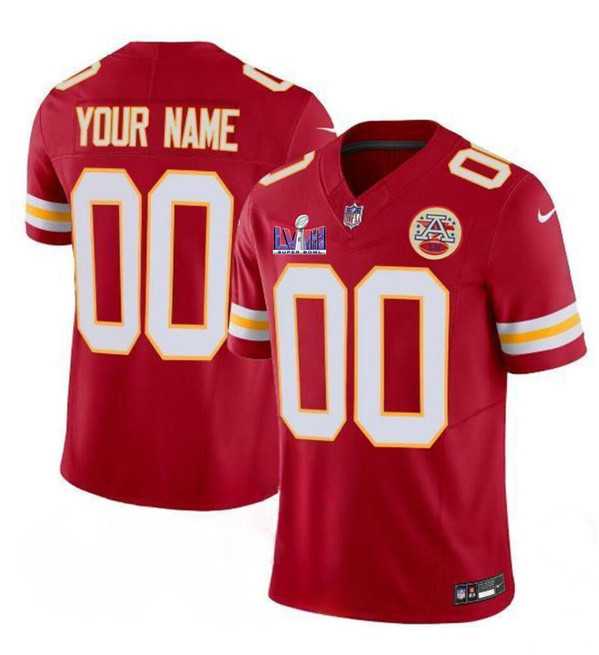Men & Women & Youth Kansas City Chiefs Active Player Custom Red 2024 F.U.S.E. Super Bowl LVIII Patch Vapor Untouchable Limited Jersey
